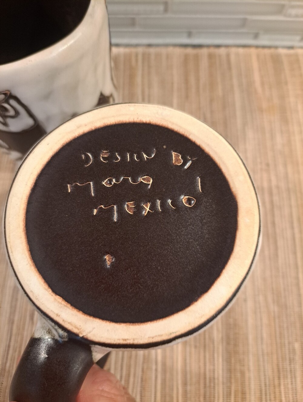 2 MARA Mexico Stoneware Coffee Mug Night Owls Art Pottery. Signed- Heavy - Picture 3 of 5